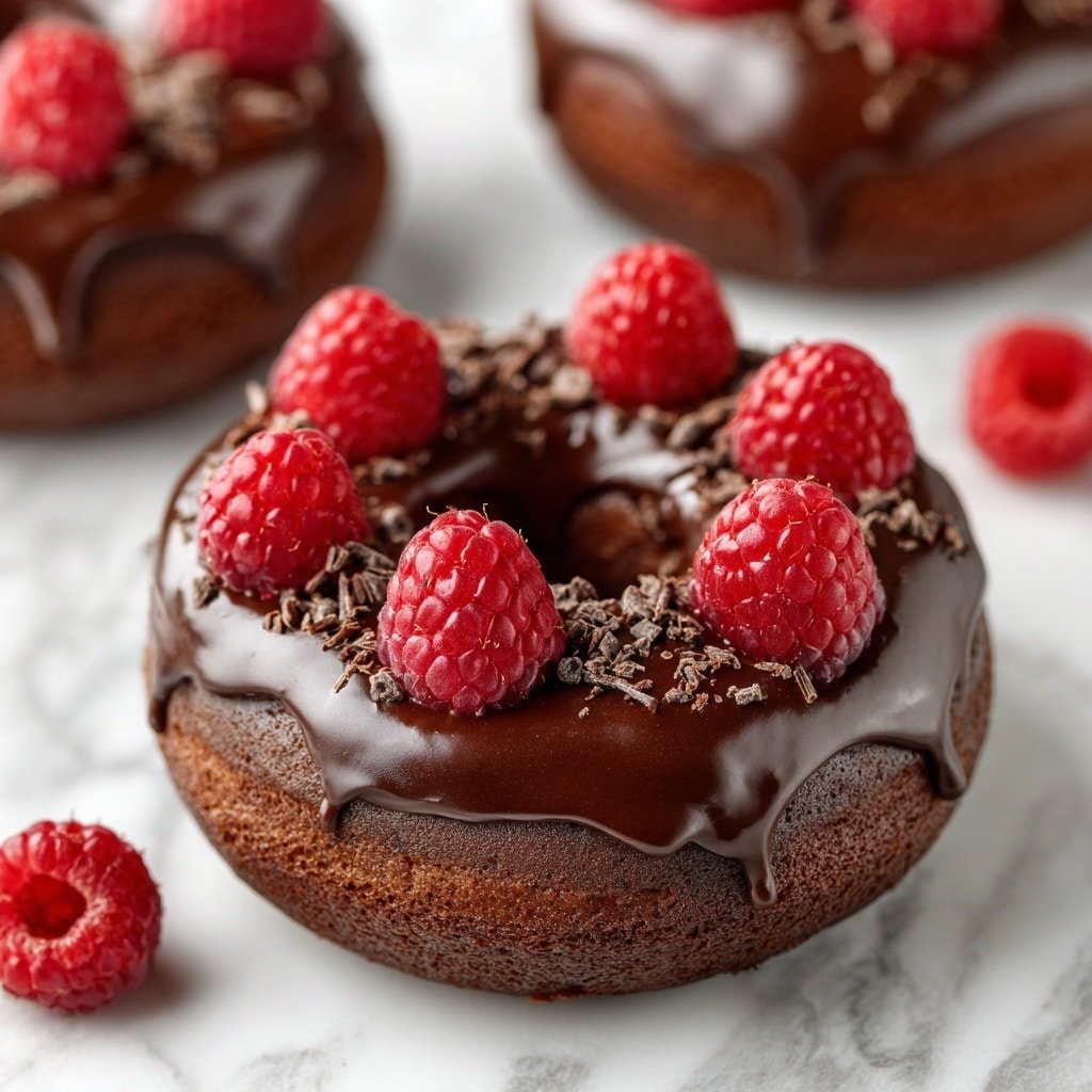 Chocolate Raspberry Baked Donuts Recipe - Article Image 2 — Chocolate Raspberry Baked Donuts, raspberry donut recipe, baked donuts with raspberries, easy chocolate raspberry donuts, homemade raspberry donuts