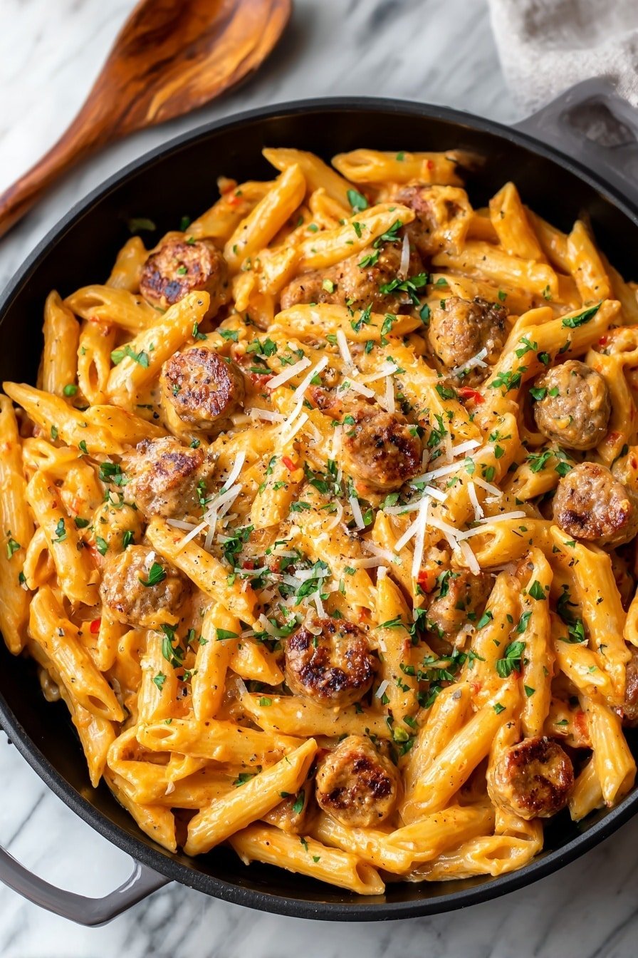 Creamy Cajun Beef Sausage Pasta Recipe - Article Image 2 — Creamy Cajun Beef Sausage Pasta, Cajun sausage pasta, creamy seafood pasta, quick one-pot dinner recipes, flavorful pasta dishes