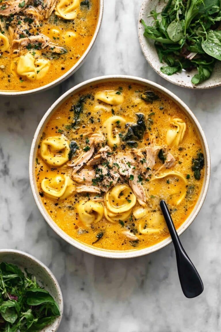 Creamy Blackened Chicken Tortellini Soup Recipe