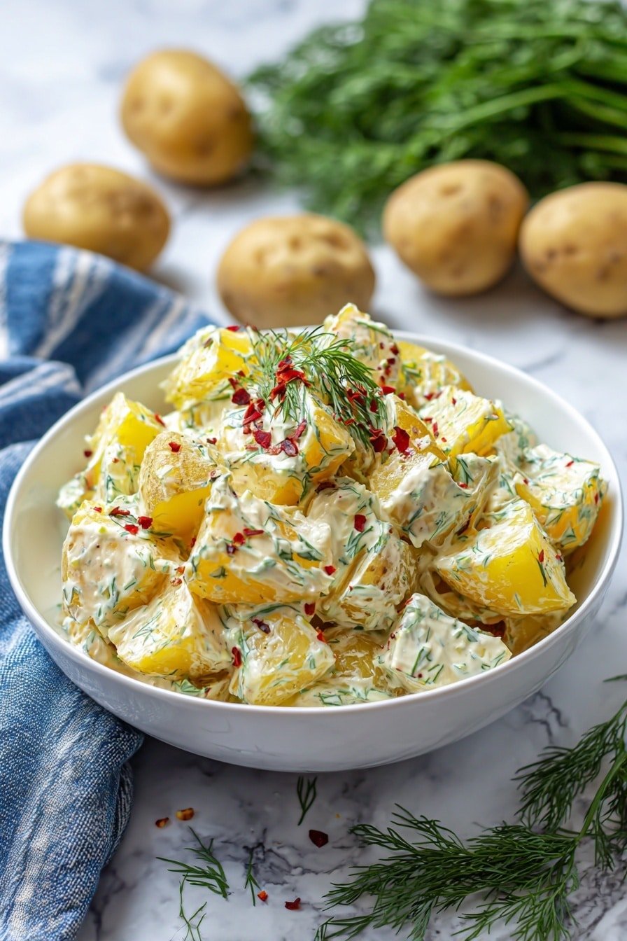 Creamy Southern Potato Salad Recipe - Article Image 2 — Creamy Southern Potato Salad, Southern potato salad recipe, classic potato salad with tang, easy Southern potato salad, homemade potato salad