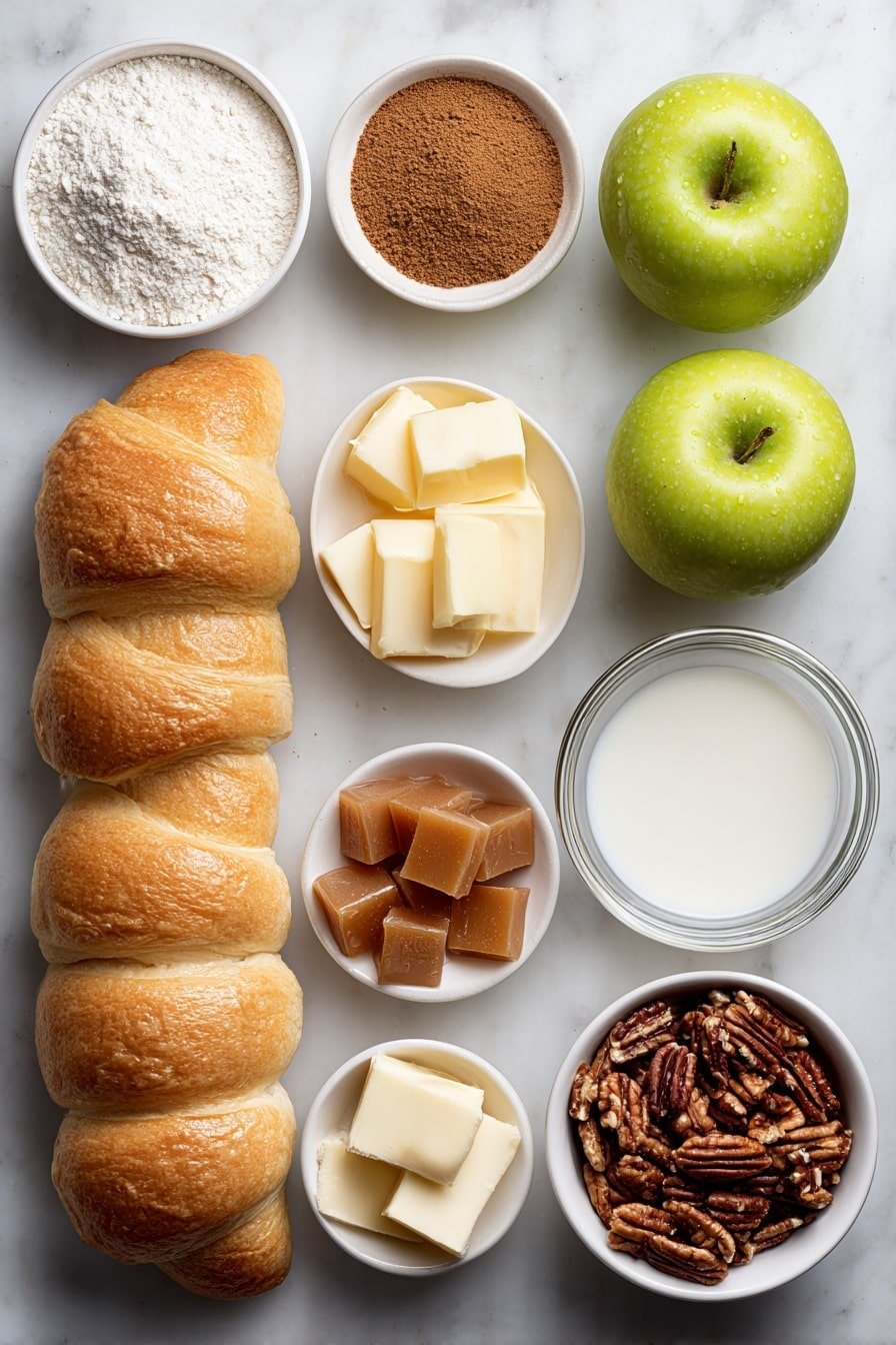 Caramel Apple Crescent Bombs Recipe - Ingredients Image — Caramel Apple Crescent Bombs, apple dessert recipes, fall dessert ideas, easy apple treats, cinnamon caramel pastries
