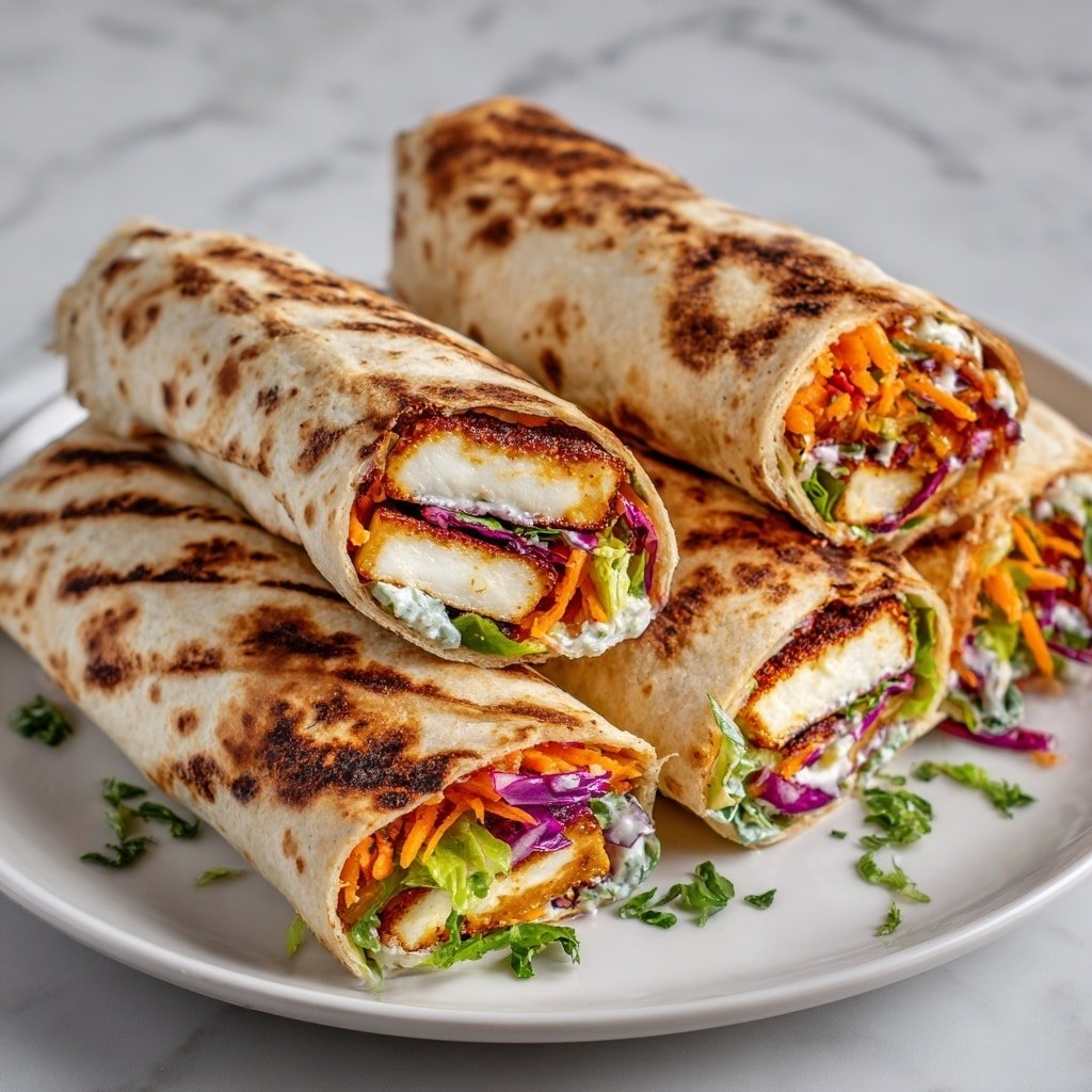 Sweet Chili Halloumi Wraps Recipe - Article Image 2 — Sweet Chili Halloumi Wraps, Halloumi Wraps recipe, spicy veggie wraps, easy lunch wraps, vegetarian wraps with chili sauce
