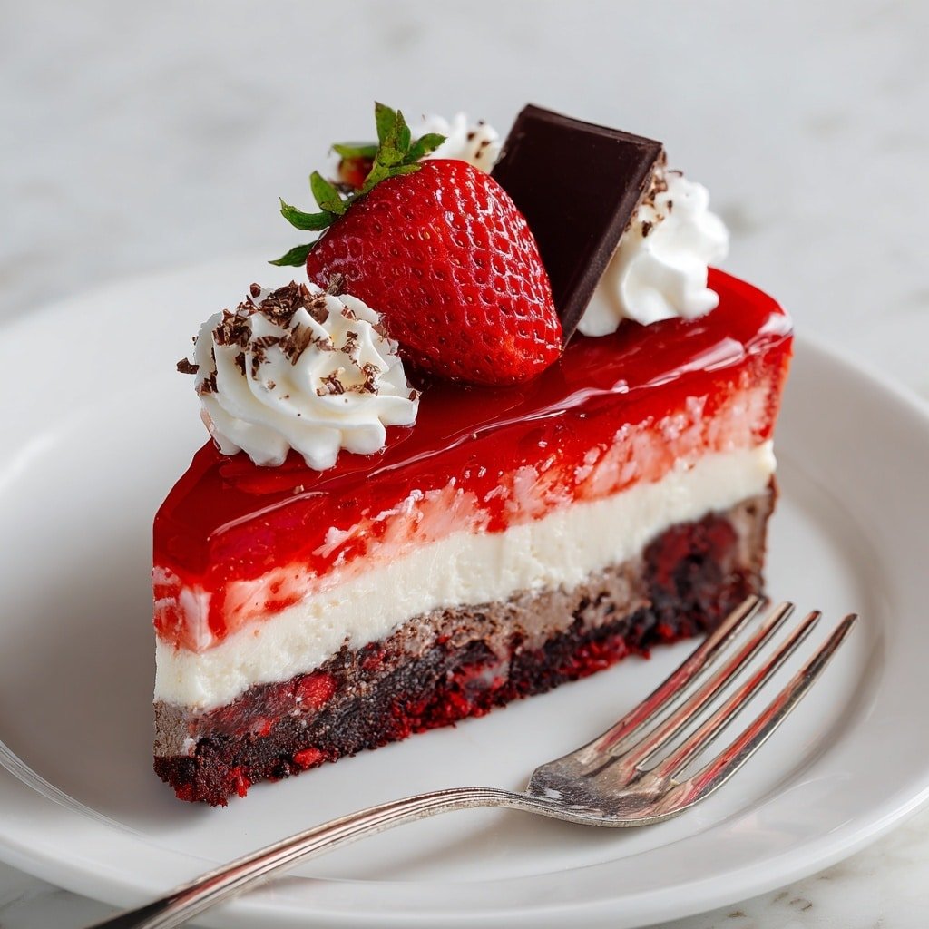 Red Velvet Strawberry Cheesecake Recipe - Article Image 2 — Red Velvet Strawberry Cheesecake, red velvet strawberry cheesecake, best strawberry cheesecake, creamy layered cheesecake, Valentine's day dessert