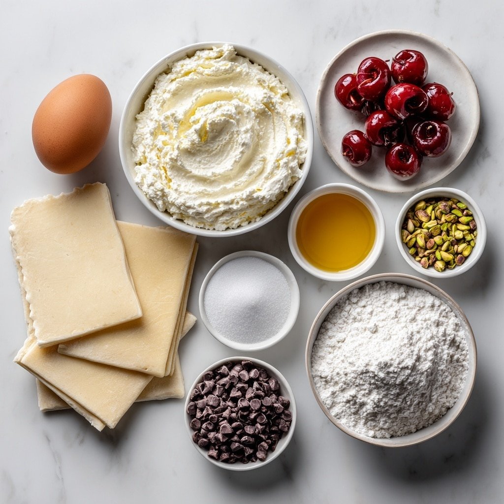 Easy Cannoli Squares Recipe - Ingredients Image — Easy Cannoli Squares, Italian dessert, no-bake cannoli treat, ricotta pastry squares, quick dessert recipes