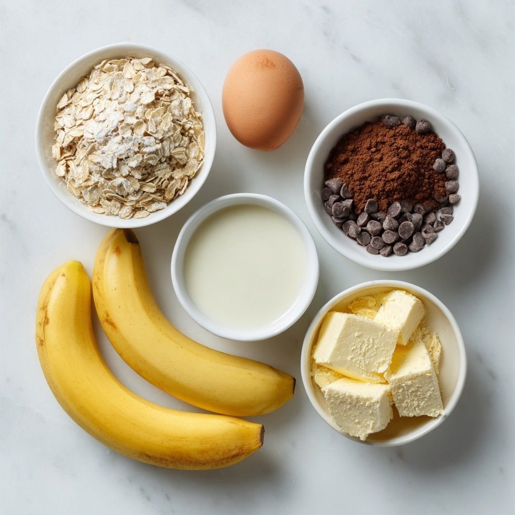 Chocolate Chip Baked Oats Recipe - Ingredients Image — Chocolate Chip Baked Oats, baked oats with chocolate chips, healthy breakfast baked oats, easy baked oats recipe, cozy morning breakfast