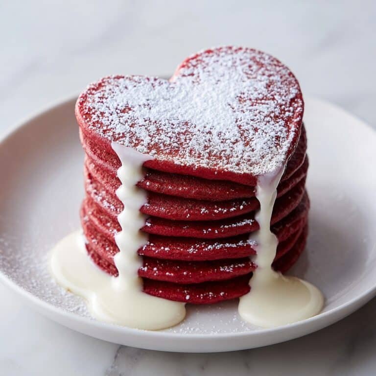 Heart-Shaped Red Velvet Pancakes Recipe
