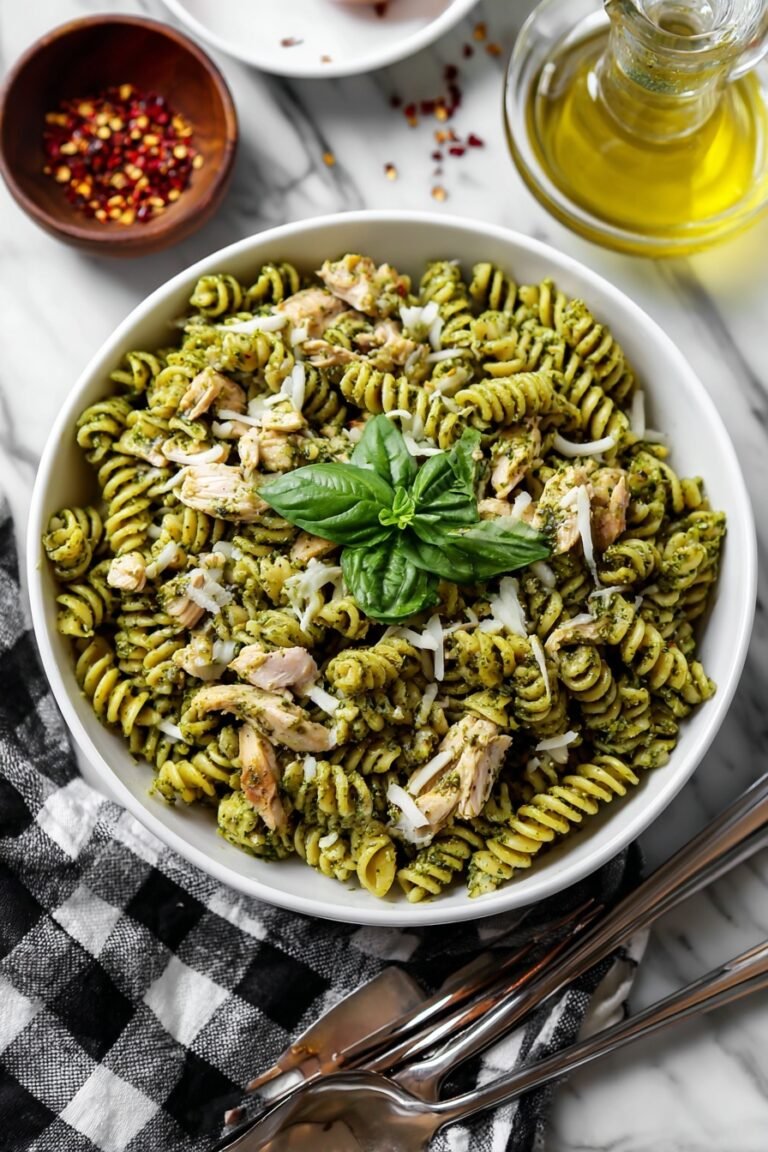 Creamy Pesto Chicken Fusilli Recipe