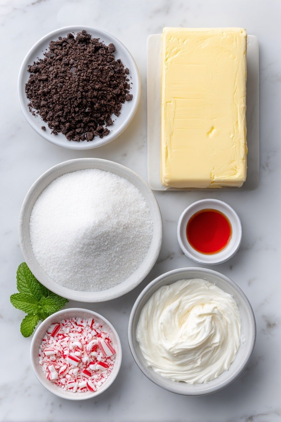 Easy Christmas Peppermint Pie Recipe - Ingredients Image — Easy Christmas Peppermint Pie, Christmas peppermint pie, holiday peppermint dessert, festive peppermint pie, easy holiday pie