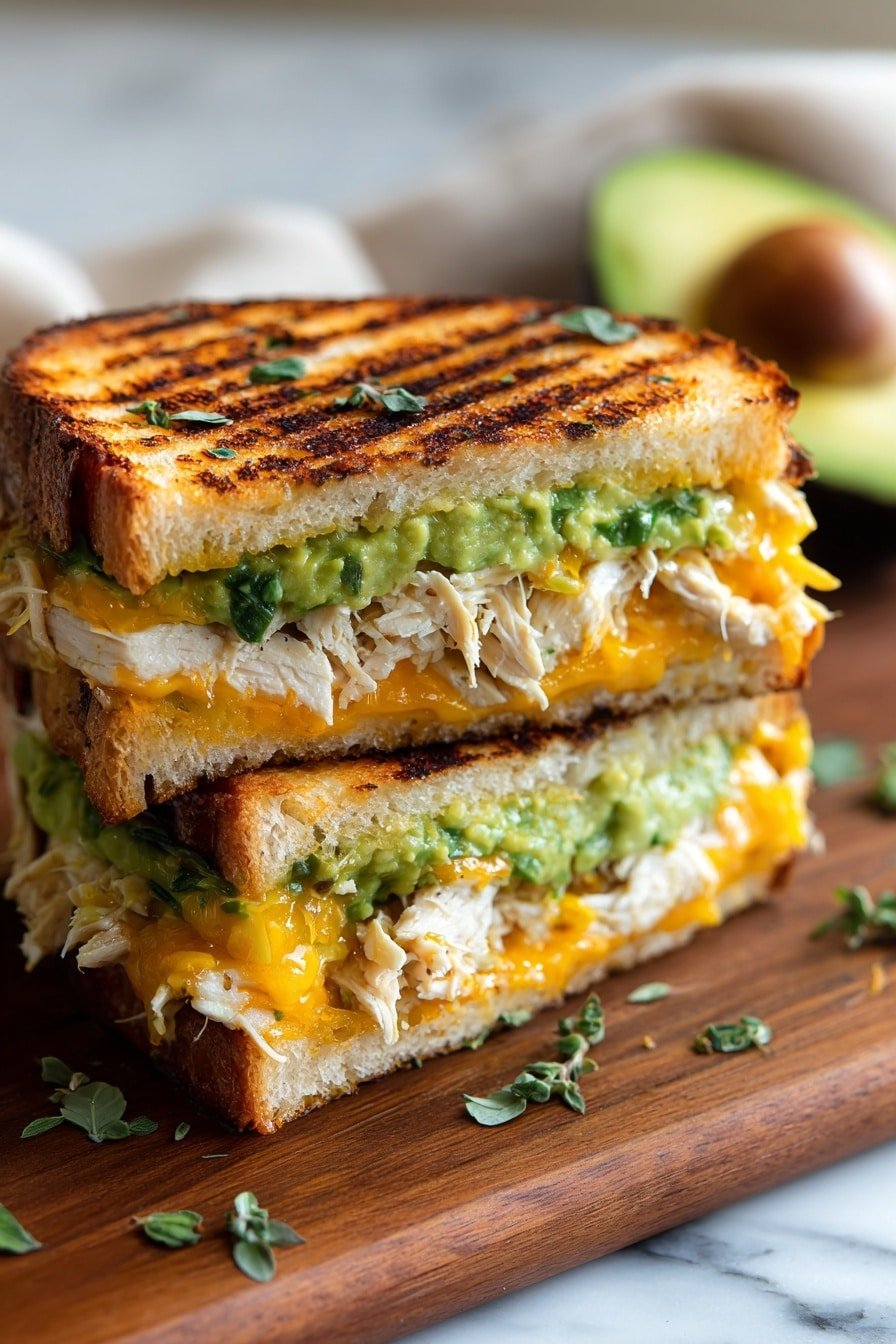 Chicken Avocado Melt Sandwich Recipe - Article Image 2 — Chicken Avocado Melt Sandwich, easy chicken avocado sandwich, creamy avocado chicken sandwich, quick lunch recipes, melt sandwich with chicken