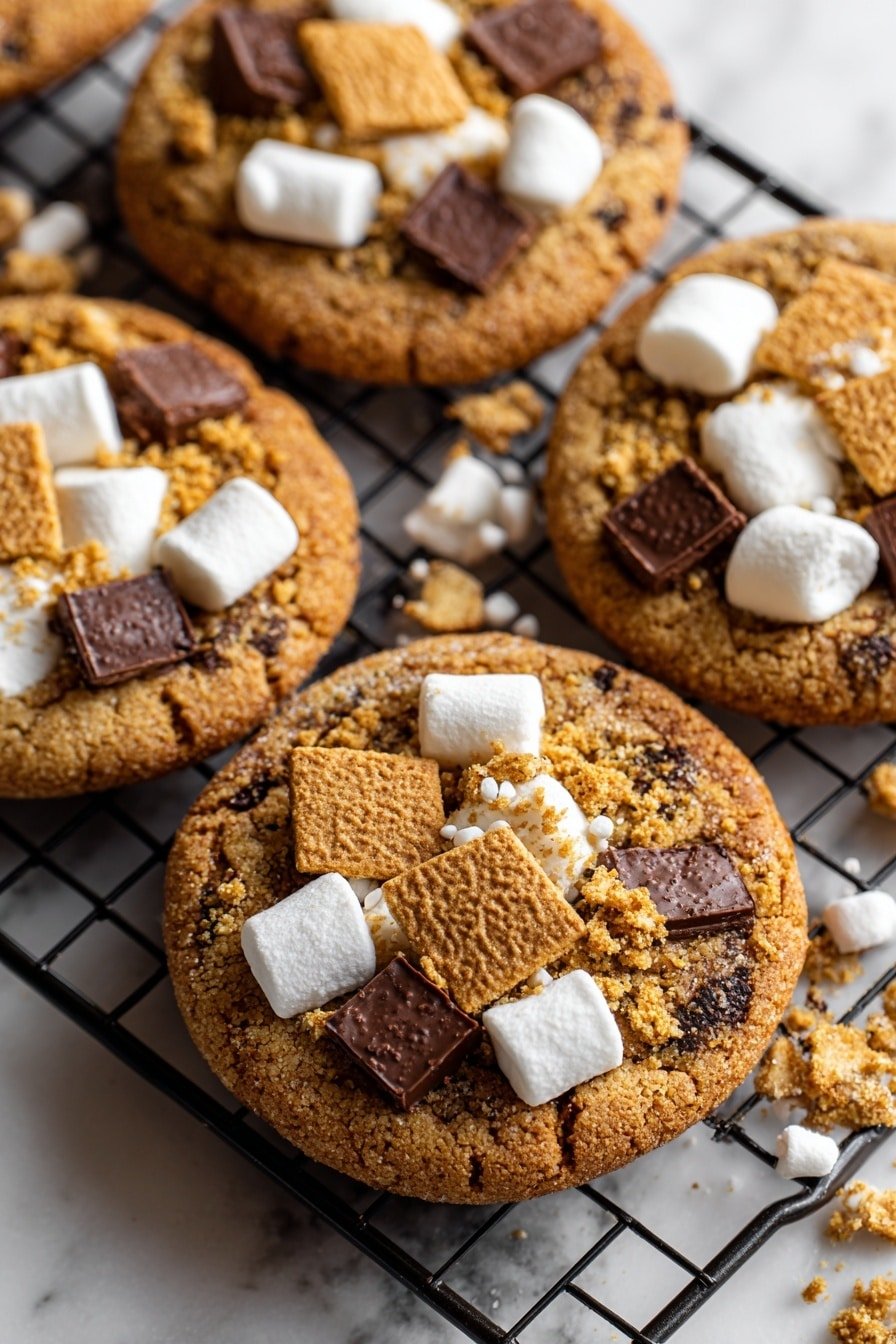 Smores Cookies Recipe with Chocolate and Marshmallows Recipe - Article Image 1 — Smores Cookies, Smores Cookies with Chocolate and Marshmallows, Easy Smores Cookies Recipe, No-Bake S'mores Cookies, Chocolate Marshmallow Cookies