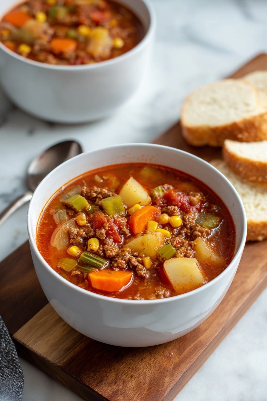 Hearty Cowboy Soup Recipe - Article Image 1 — Hearty Cowboy Soup, comforting hearty soup recipe, easy cowboy soup, flavorful beef and corn soup, fill-you-up winter soup