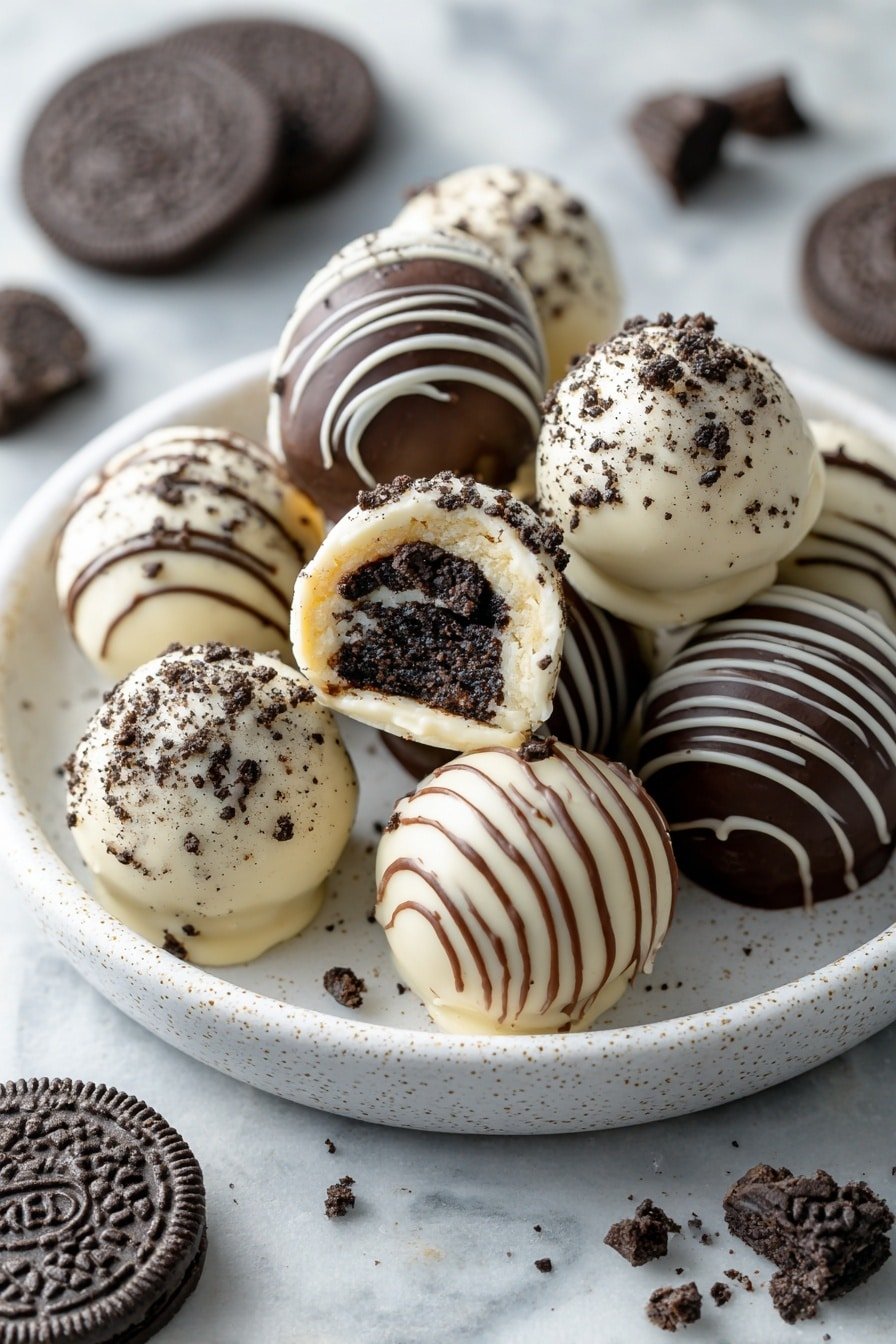 Easy Chocolate Oreo Balls Recipe - Article Image 2 — Easy Chocolate Oreo Balls, Chocolate Oreo Balls, Oreo Ball dessert, no-bake Oreo treats, quick chocolate Oreo bites