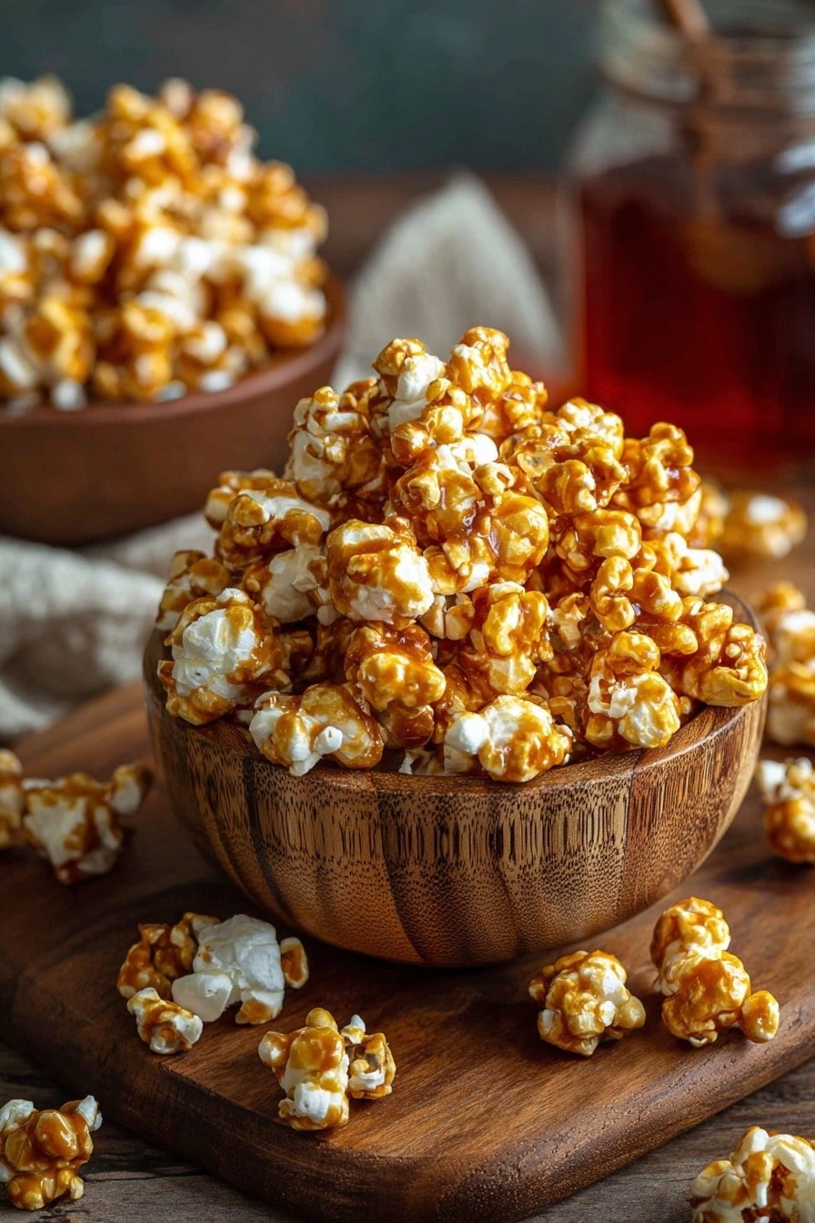 Hot Honey Popcorn Recipe - Article Image 1 — Hot Honey Popcorn, Hot Honey Popcorn recipe, spicy sweet popcorn, honey glazed popcorn, easy popcorn snack