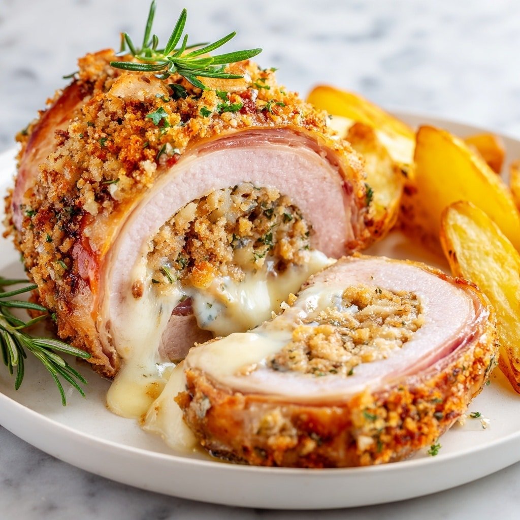 Chicken Cordón Bleu Meatloaf Recipe - Article Image 1 — Chicken Cordón Bleu Meatloaf, Chicken cordon bleu meatloaf recipe, comforting chicken meatloaf with ham and cheese, easy chicken cordon bleu meatloaf, savory meatloaf with Swiss cheese