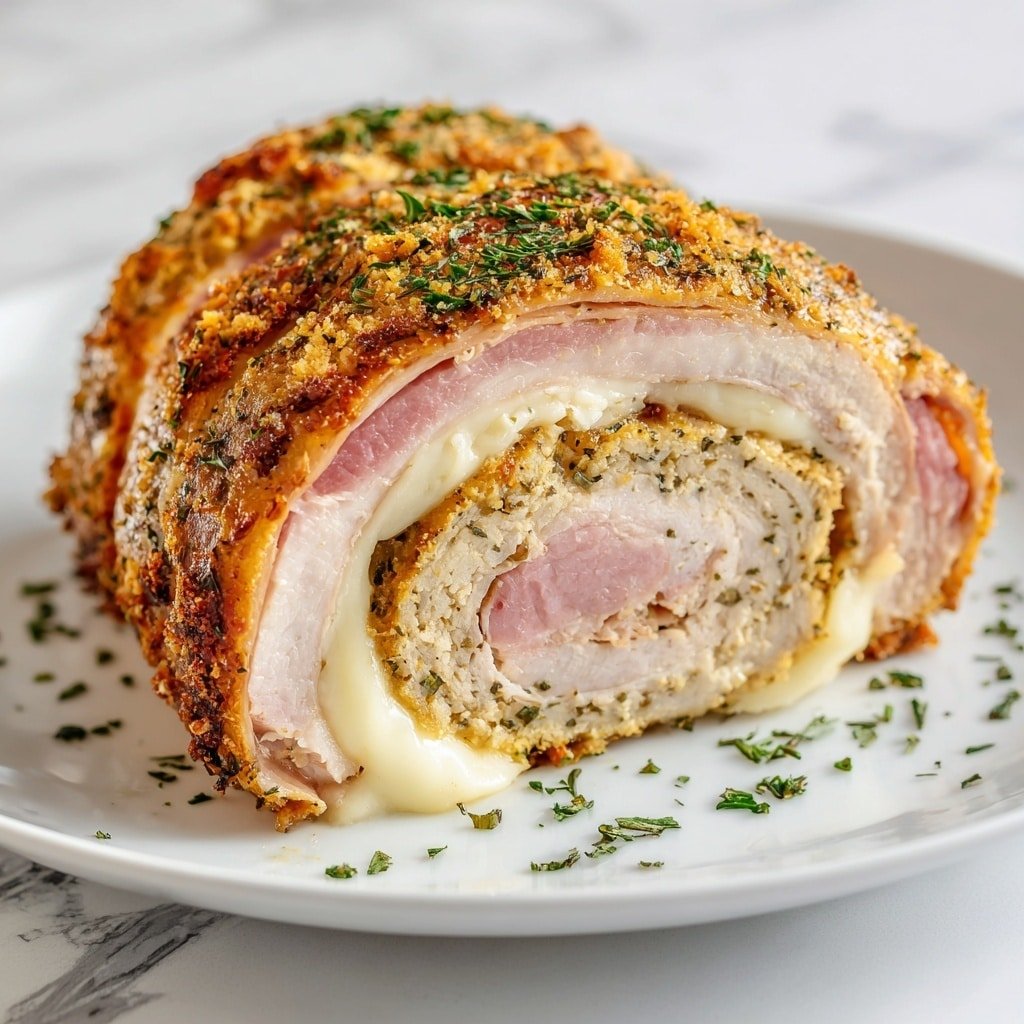 Chicken Cordón Bleu Meatloaf Recipe - Article Image 2 — Chicken Cordón Bleu Meatloaf, Chicken cordon bleu meatloaf recipe, comforting chicken meatloaf with ham and cheese, easy chicken cordon bleu meatloaf, savory meatloaf with Swiss cheese