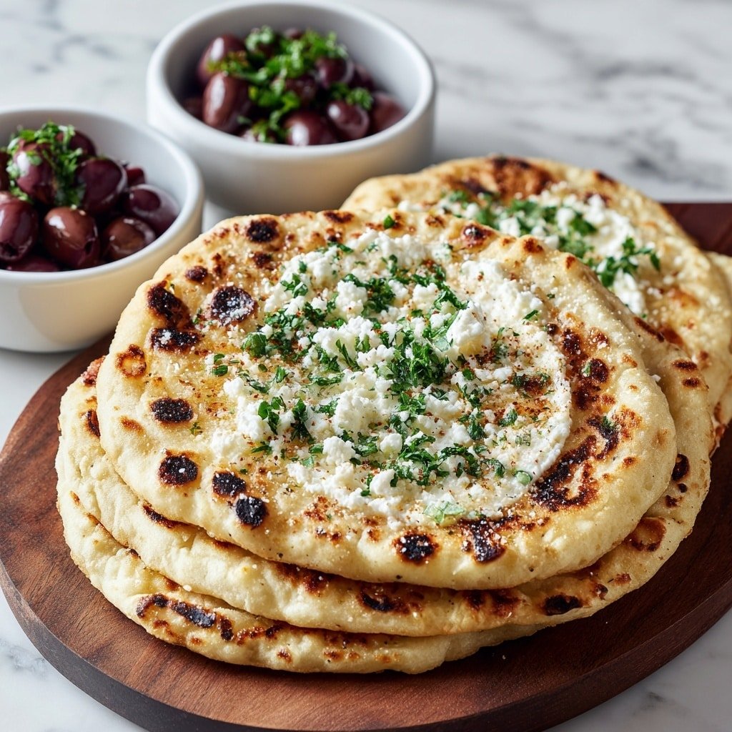 Zaatar Naan with Feta and Olives Recipe - Article Image 2 — Zaatar Naan with Feta and Olives, Zaatar Naan with Feta and Olives recipe, Mediterranean Naan with Herbs and Feta, Easy Zaatar Flatbread with Olives, Quick Zaatar Naan appetizer