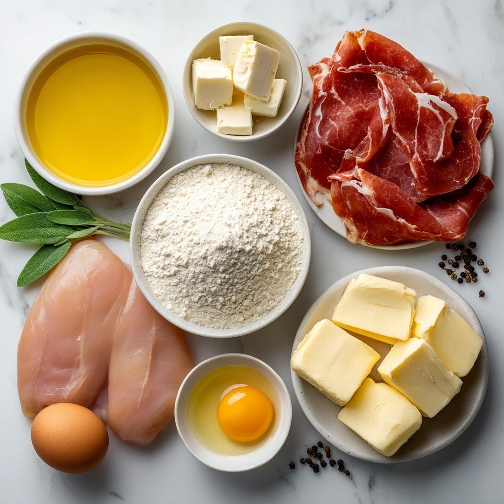 Italian Chicken Saltimbocca Recipe - Ingredients Image — Italian Chicken Saltimbocca, easy Italian chicken dish, how to make Chicken Saltimbocca, Italian chicken recipes, quick Italian chicken dinner