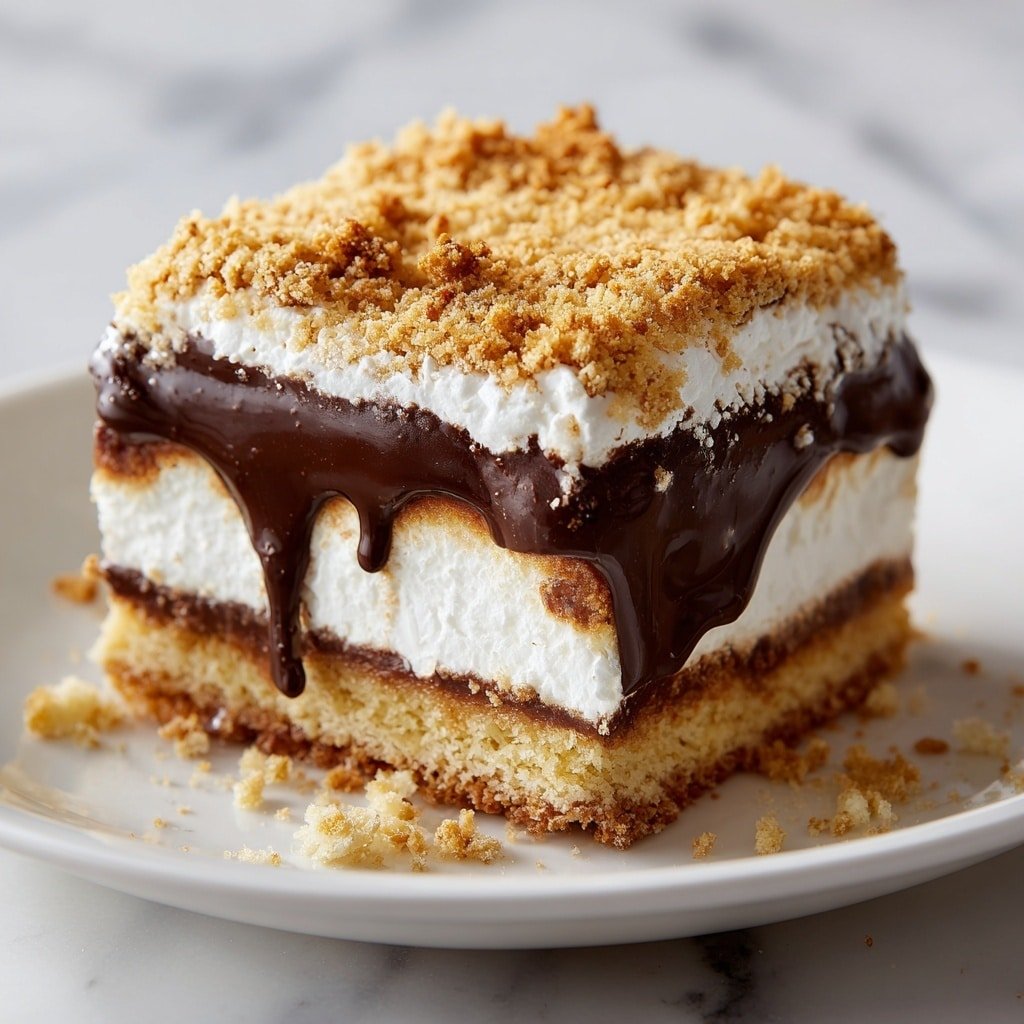 Frozen S'mores Dessert Recipe - Article Image 1 — Frozen S'mores Dessert, S'mores dessert without fire, No-bake s'mores treat, Cool and creamy s'mores dessert, Easy s'mores-inspired dessert