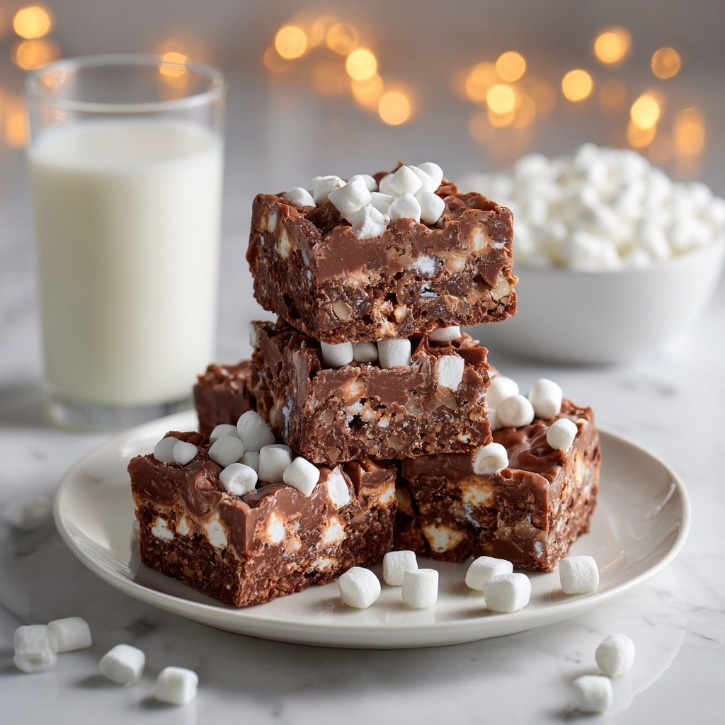 No-Bake Rocky Road Squares Recipe - Article Image 1 — No-Bake Rocky Road Squares, Rocky Road Squares recipe, easy no-bake desserts, chocolate marshmallow treats, no-bake holiday treats