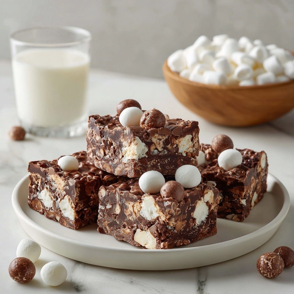 No-Bake Rocky Road Squares Recipe - Article Image 2 — No-Bake Rocky Road Squares, Rocky Road Squares recipe, easy no-bake desserts, chocolate marshmallow treats, no-bake holiday treats