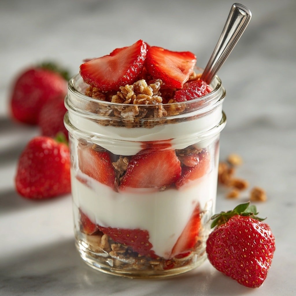 Fresh Strawberry Parfaits Recipe - Article Image 1 — Fresh Strawberry Parfaits, strawberry parfaits with Greek yogurt, easy fruit parfait recipes, healthy berry desserts, layered strawberry desserts