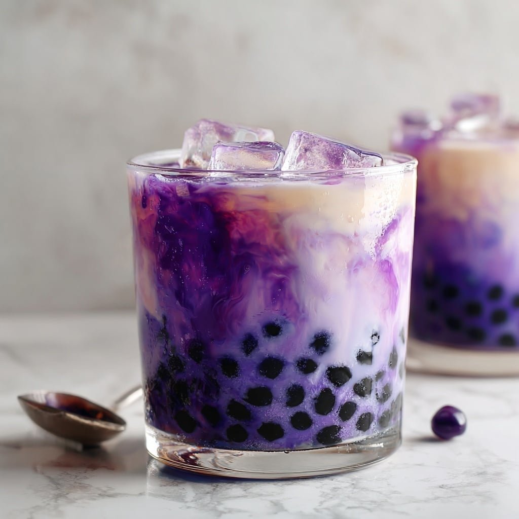 Ube Milk Tea with Tapioca Pearls Recipe - Article Image 2 — Ube Milk Tea with Tapioca Pearls, Ube Milk Tea, Purple Sweet Potato Tea, Tropical Drink Recipes, Filipino Bubble Tea