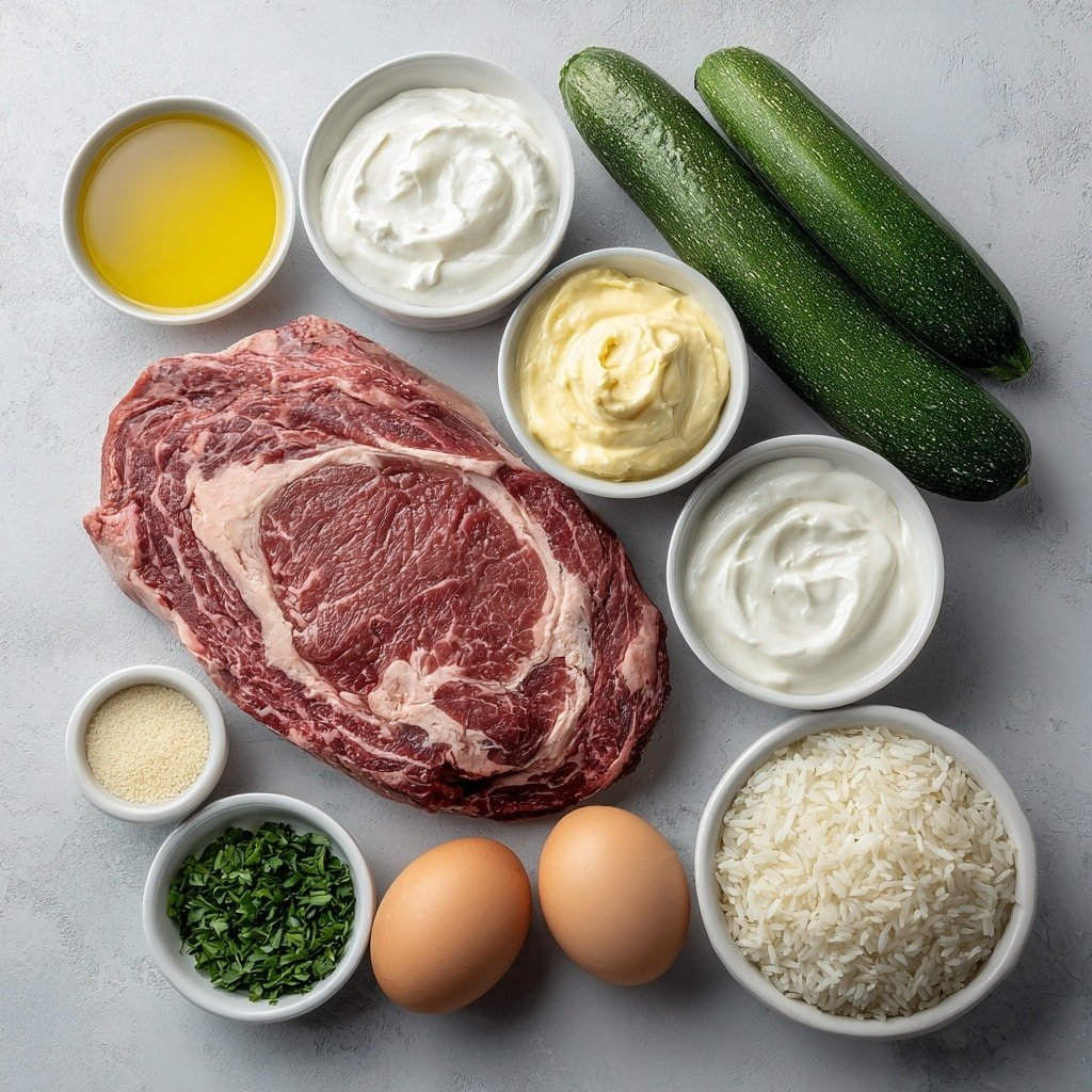 Grilled Steak Bowl with Herb Sauce Recipe - Ingredients Image — Grilled Steak Bowl with Herb Sauce, healthy steak bowl recipe, easy steak dinner ideas, quick summer steak bowl, flavorful grilled steak recipe