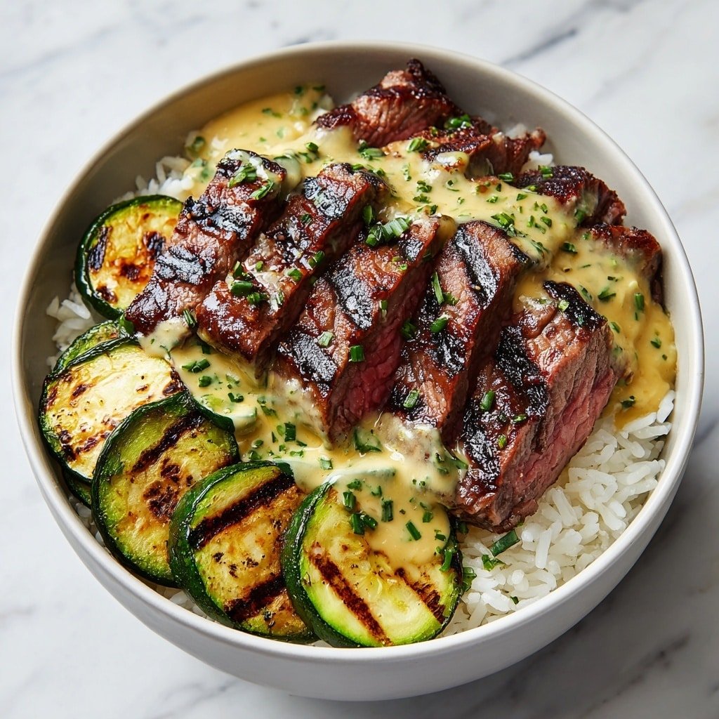 Grilled Steak Bowl with Herb Sauce Recipe - Article Image 2 — Grilled Steak Bowl with Herb Sauce, healthy steak bowl recipe, easy steak dinner ideas, quick summer steak bowl, flavorful grilled steak recipe