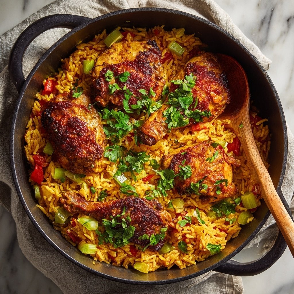 Portuguese Chicken and Rice Recipe - Article Image 1 — Portuguese Chicken and Rice, Portuguese chicken and rice recipe, comforting chicken and rice dish, flavorful Portuguese chicken dish, easy one-pot Portuguese meal