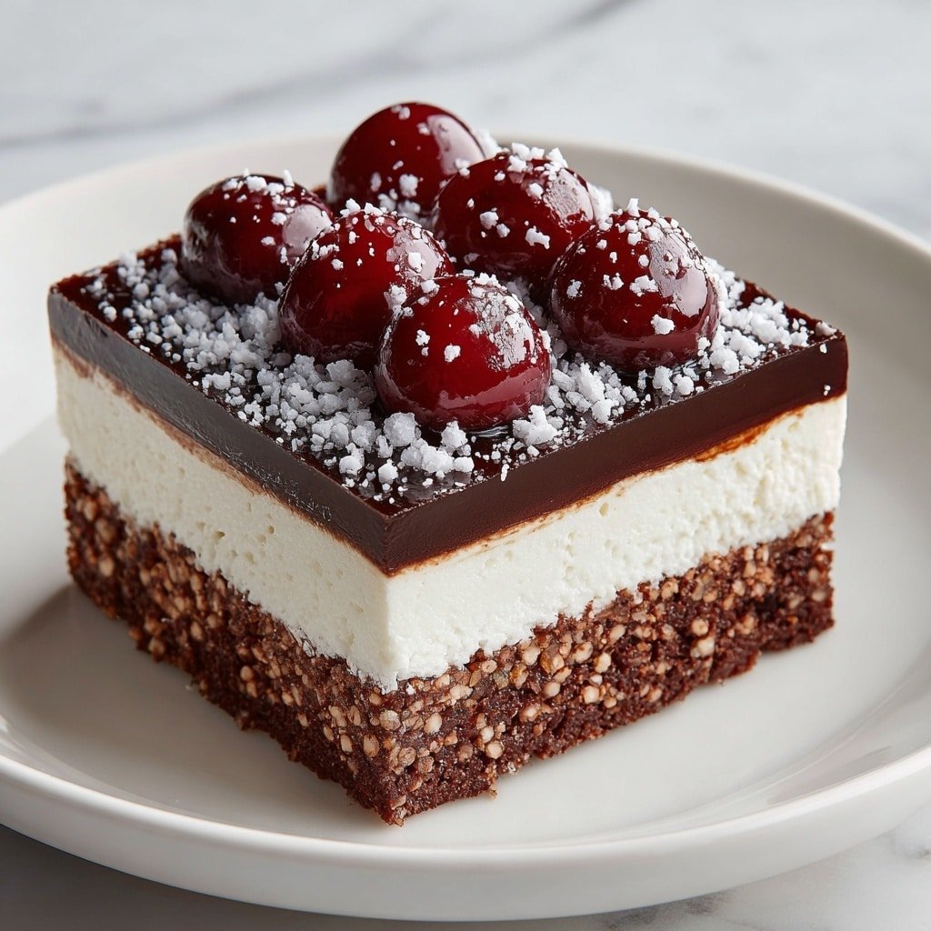 Cherry Chocolate Brownie Cheesecake Bars Recipe - Article Image 2 — Cherry Chocolate Brownie Cheesecake Bars, Chocolate Cherry Dessert, Easy Brownie Cheesecake Bars, Fudgy Cherry Cheesecake Bars, No-Bake Cherry Brownie Bars