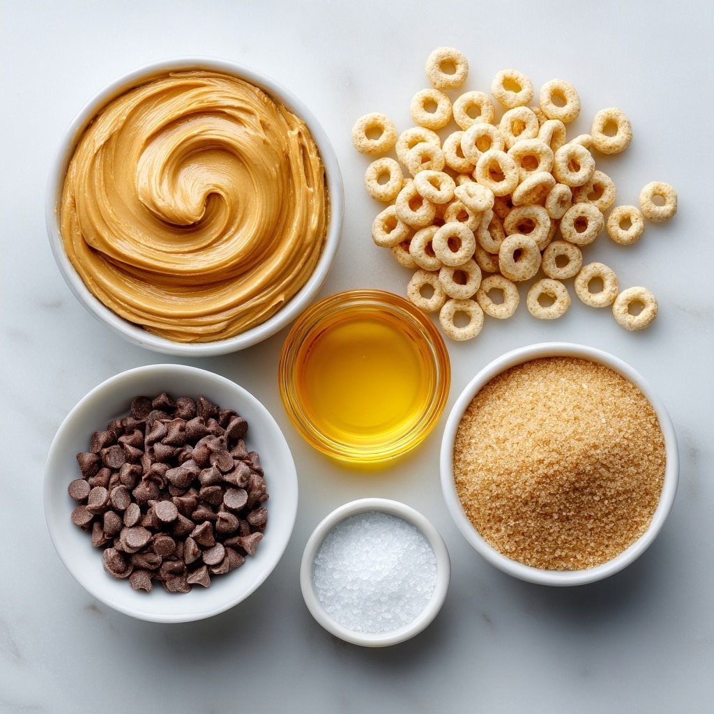 Peanut Butter Cheerios Energy Bars Recipe - Ingredients Image — Peanut Butter Cheerios Energy Bars, homemade energy bar recipe, healthy snack bars, quick no-bake snack, nutritious energy bites