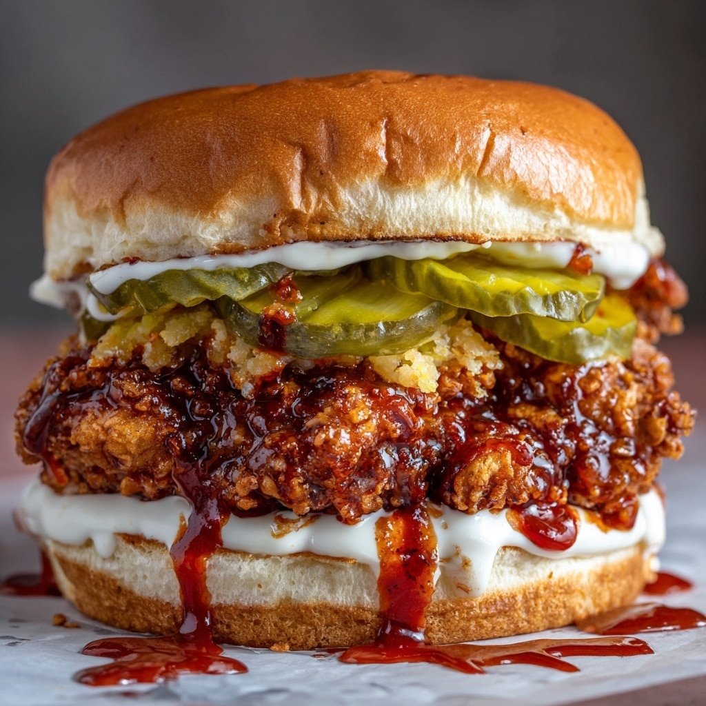 Spicy Nashville Chicken Sandwich Recipe - Article Image 1 — Spicy Nashville Chicken Sandwich, Nashville chicken sandwich, crispy chicken sandwich, spicy chicken burger, homemade Nashville chicken