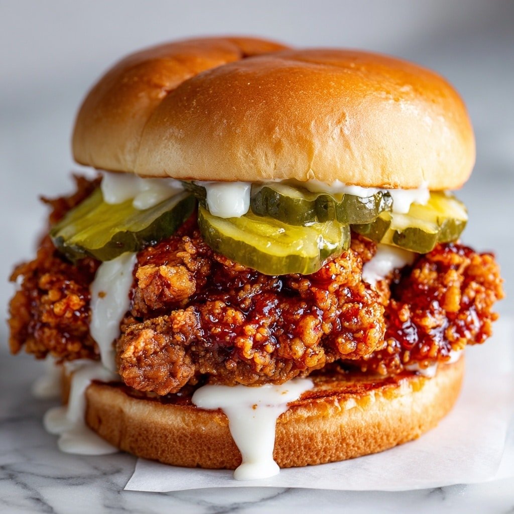 Spicy Nashville Chicken Sandwich Recipe - Article Image 2 — Spicy Nashville Chicken Sandwich, Nashville chicken sandwich, crispy chicken sandwich, spicy chicken burger, homemade Nashville chicken