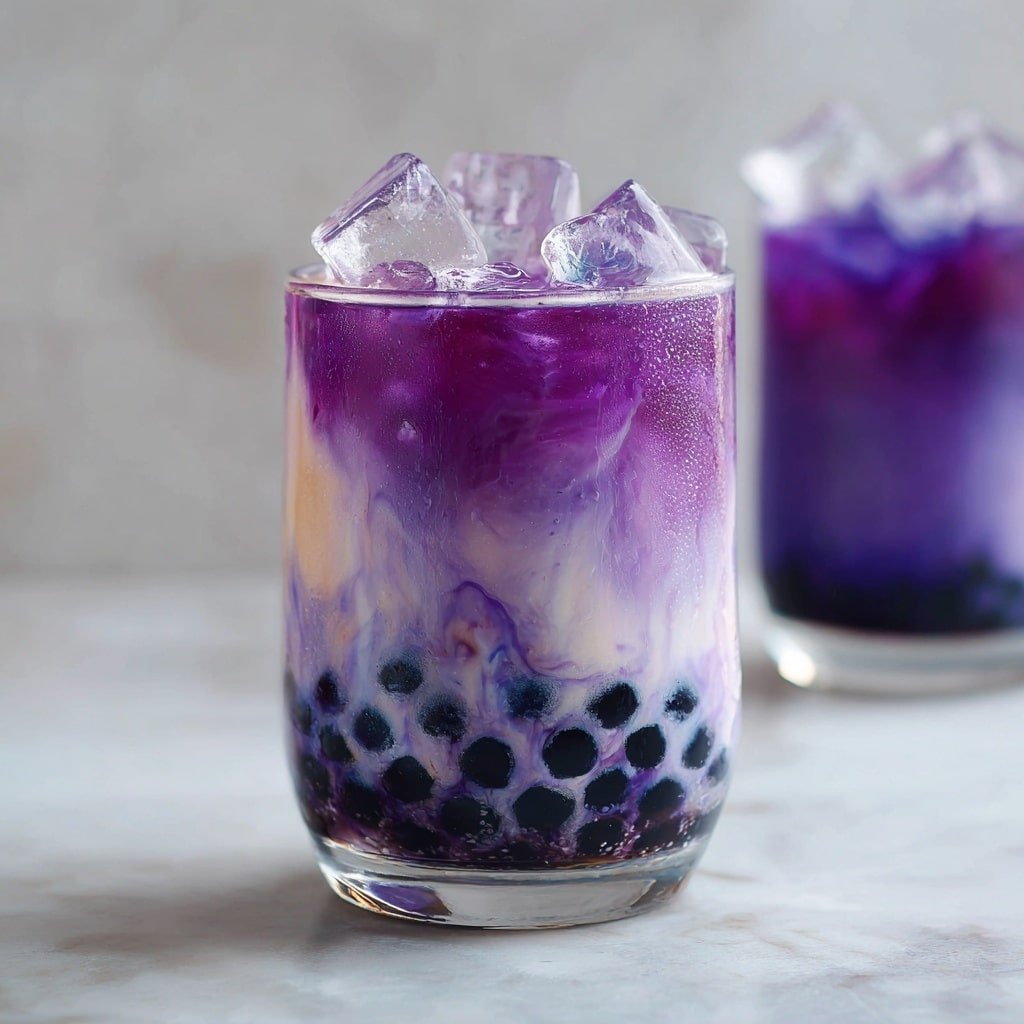 Ube Milk Tea with Tapioca Pearls Recipe - Article Image 1 — Ube Milk Tea with Tapioca Pearls, Ube Milk Tea, Purple Sweet Potato Tea, Tropical Drink Recipes, Filipino Bubble Tea