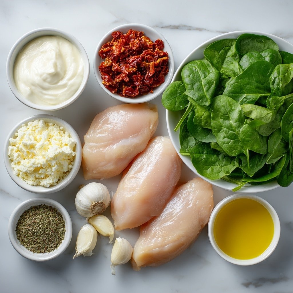 Creamy Tuscan Chicken Recipe - Ingredients Image — Creamy Tuscan Chicken, Creamy Tuscan Chicken recipe, easy Tuscan chicken, Italian chicken dinner, stovetop chicken recipe