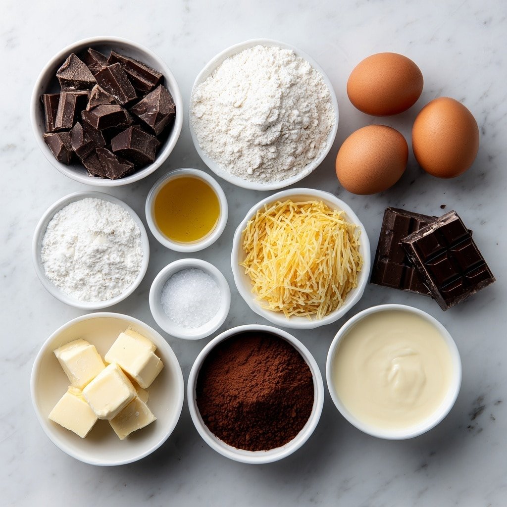 Dubai Chocolate Pistachio Brownies Recipe - Ingredients Image — Dubai Chocolate Pistachio Brownies, chocolate pistachio dessert, Middle Eastern brownies with pistachios, luxury chocolate brownie recipe, pistachio and kadaif brownie