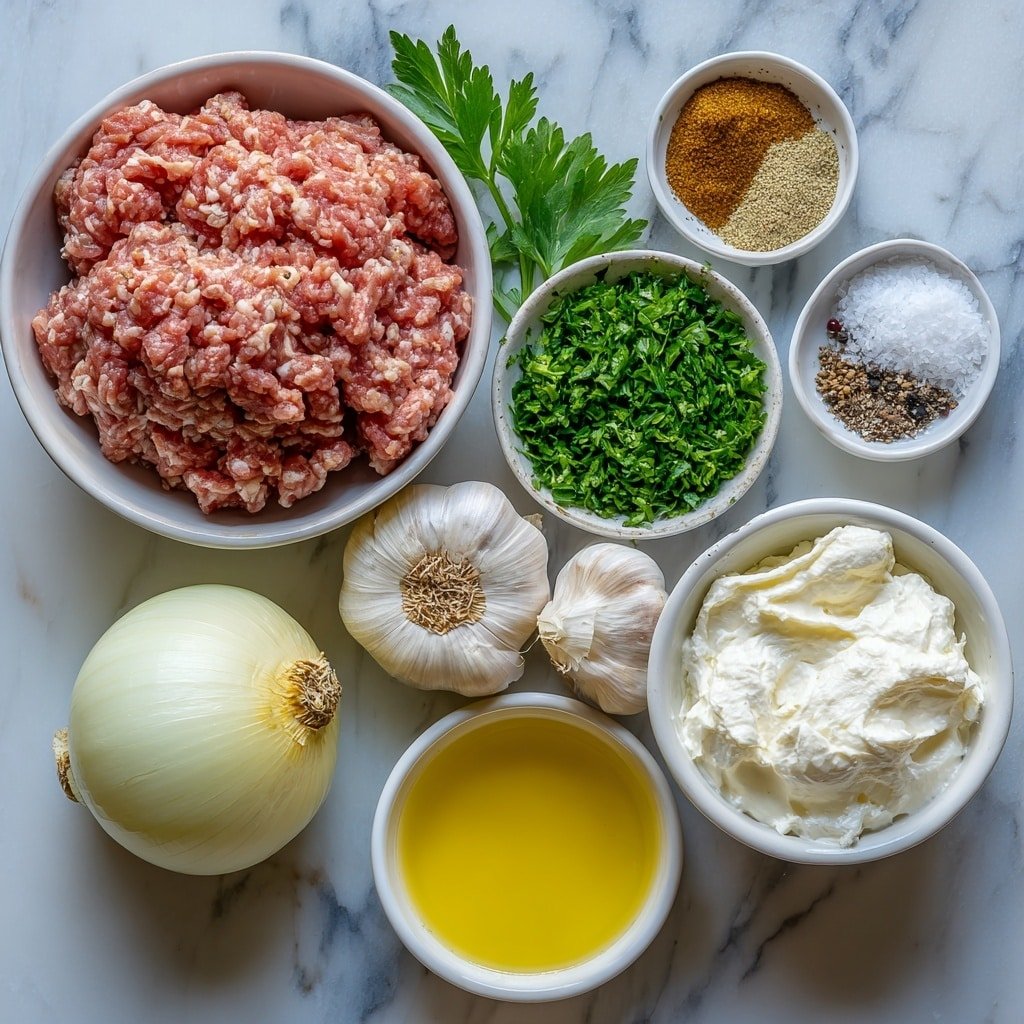 Grilled Chicken Kofta with Garlic Yogurt Sauce Recipe - Ingredients Image — Grilled Chicken Kofta with Garlic Yogurt Sauce, grilled chicken kofta recipe, easy chicken kofta, flavorful kebabs with yogurt sauce, weeknight dinner ideas