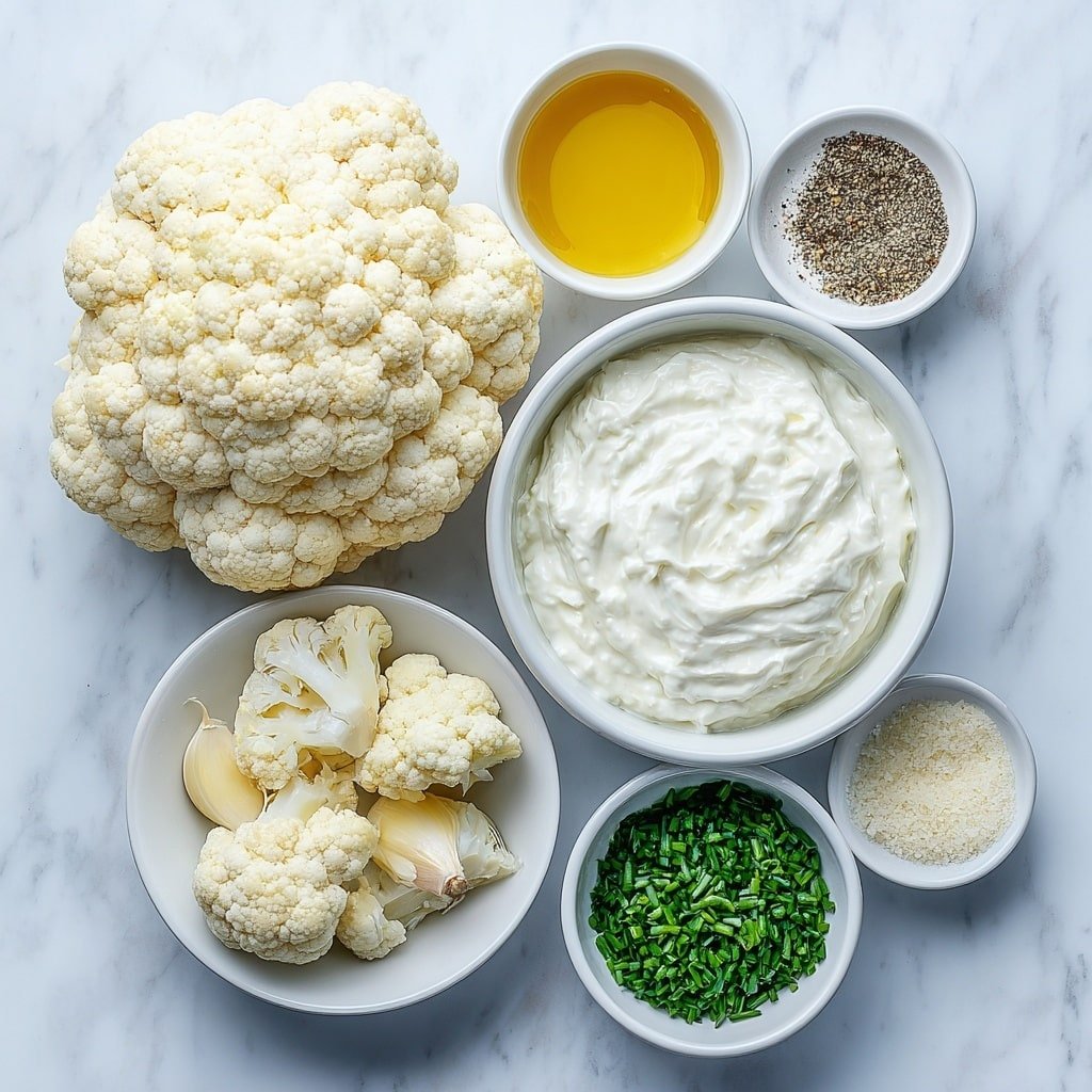Healthy Cauliflower Mashed Potatoes Recipe - Ingredients Image — Healthy Cauliflower Mashed Potatoes, healthy mashed potatoes, cauliflower side dish, low-calorie mashed potatoes, nutritious comfort food