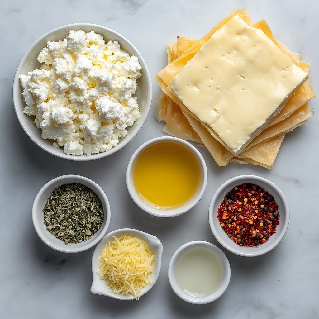 Oven-Fried Feta Rolls with Chili Honey Recipe - Ingredients Image — Oven-Fried Feta Rolls with Chili Honey, feta rolls recipe, crispy feta bites, baked feta appetizers, chili honey dipping sauce