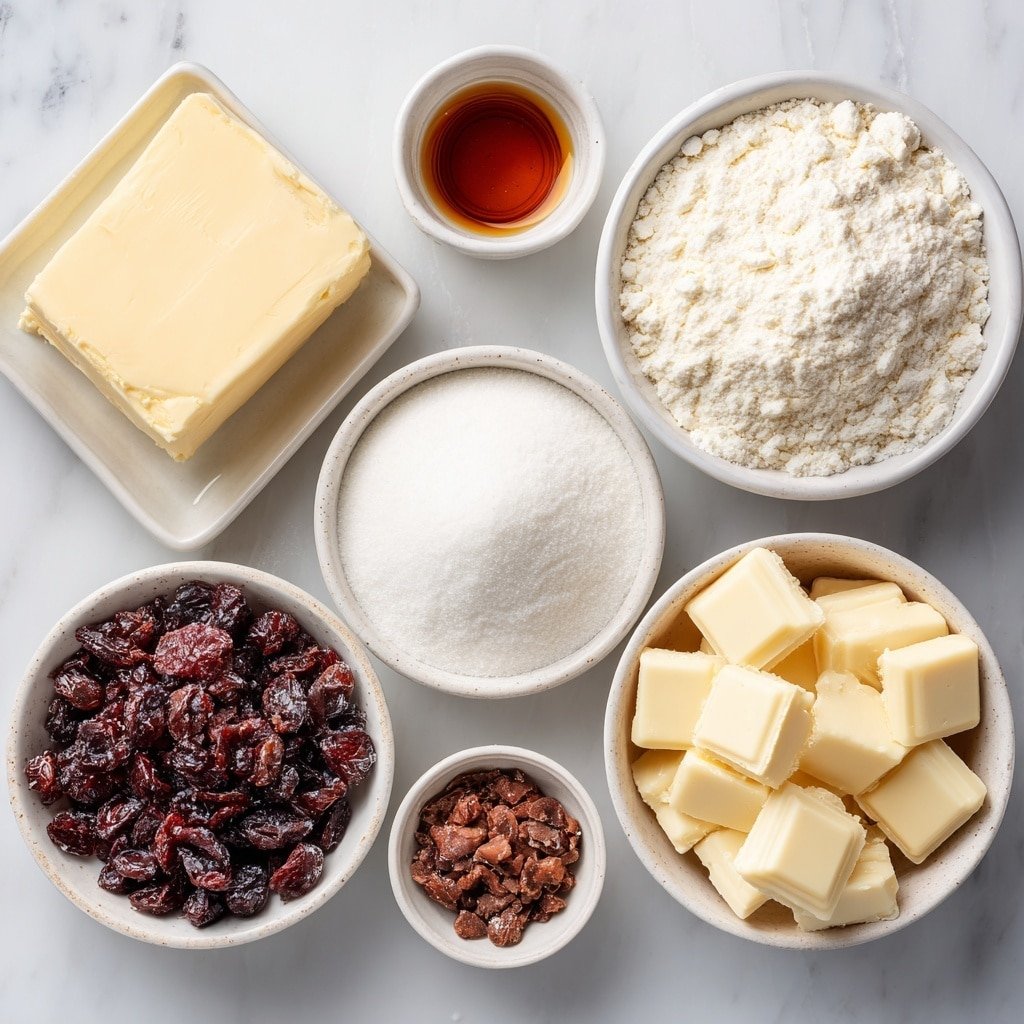 Cranberry Shortbread Cookies Recipe - Ingredients Image — Cranberry Shortbread Cookies, cranberry shortbread recipe, holiday cookies, easy shortbread cookies, tart cranberry cookies