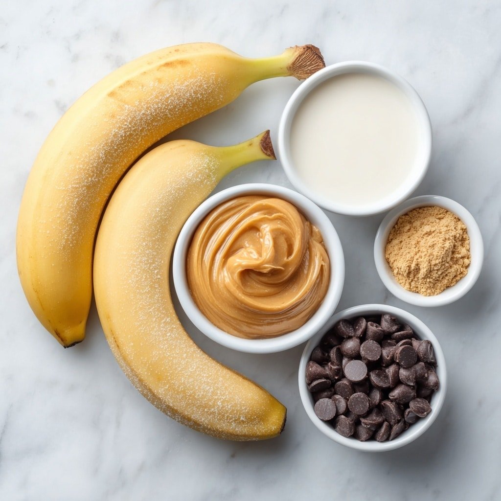 Chunky Monkey Banana Smoothie Recipe - Ingredients Image — Chunky Monkey Banana Smoothie, healthy banana smoothie, quick breakfast smoothie, chocolate banana smoothie, peanut butter banana drink