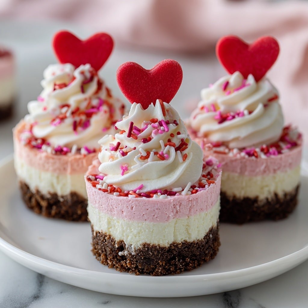 Mini Valentine Cheesecakes Recipe - Article Image 1 — Mini Valentine Cheesecakes, Valentine Cheesecakes recipe, cute cheesecake desserts, easy mini cheesecakes, Valentine's Day treats