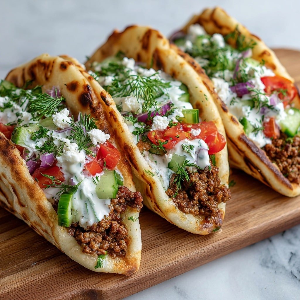 Greek Beef Wraps with Garlic Yogurt Sauce Recipe - Article Image 2 — Greek Beef Wraps with Garlic Yogurt Sauce, Greek beef wraps, Mediterranean beef wraps, easy Greek wraps, beef and yogurt wraps