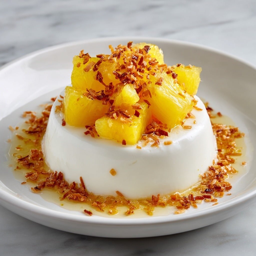 Coconut Cream Panna Cotta with Pineapple Recipe - Article Image 2 — Coconut Cream Panna Cotta with Pineapple, easy tropical dessert, vegan panna cotta recipe, coconut dessert recipes, pineapple panna cotta