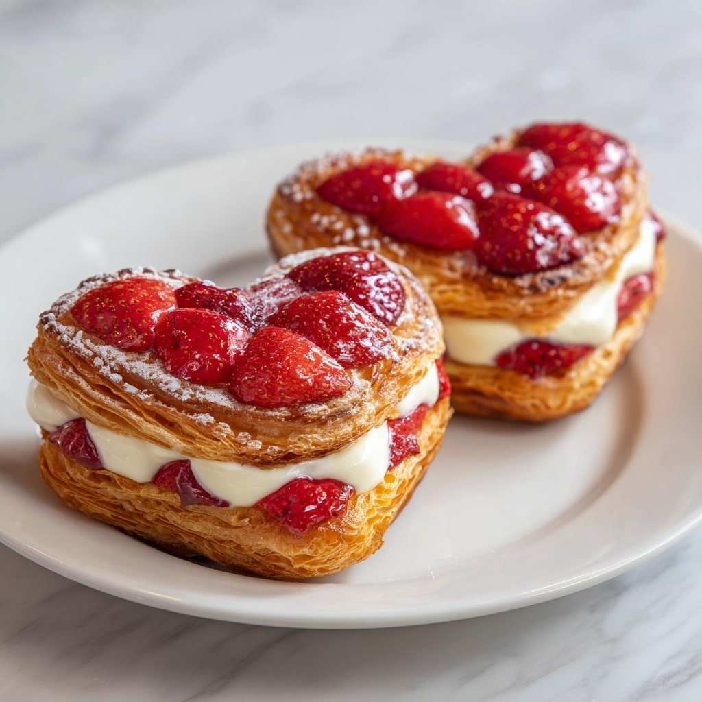 Strawberry Puff Pastry Danishes Recipe - Article Image 2 — Strawberry Puff Pastry Danishes, easy puff pastry desserts, fresh strawberry danish recipe, breakfast pastry ideas, homemade danishes with strawberries
