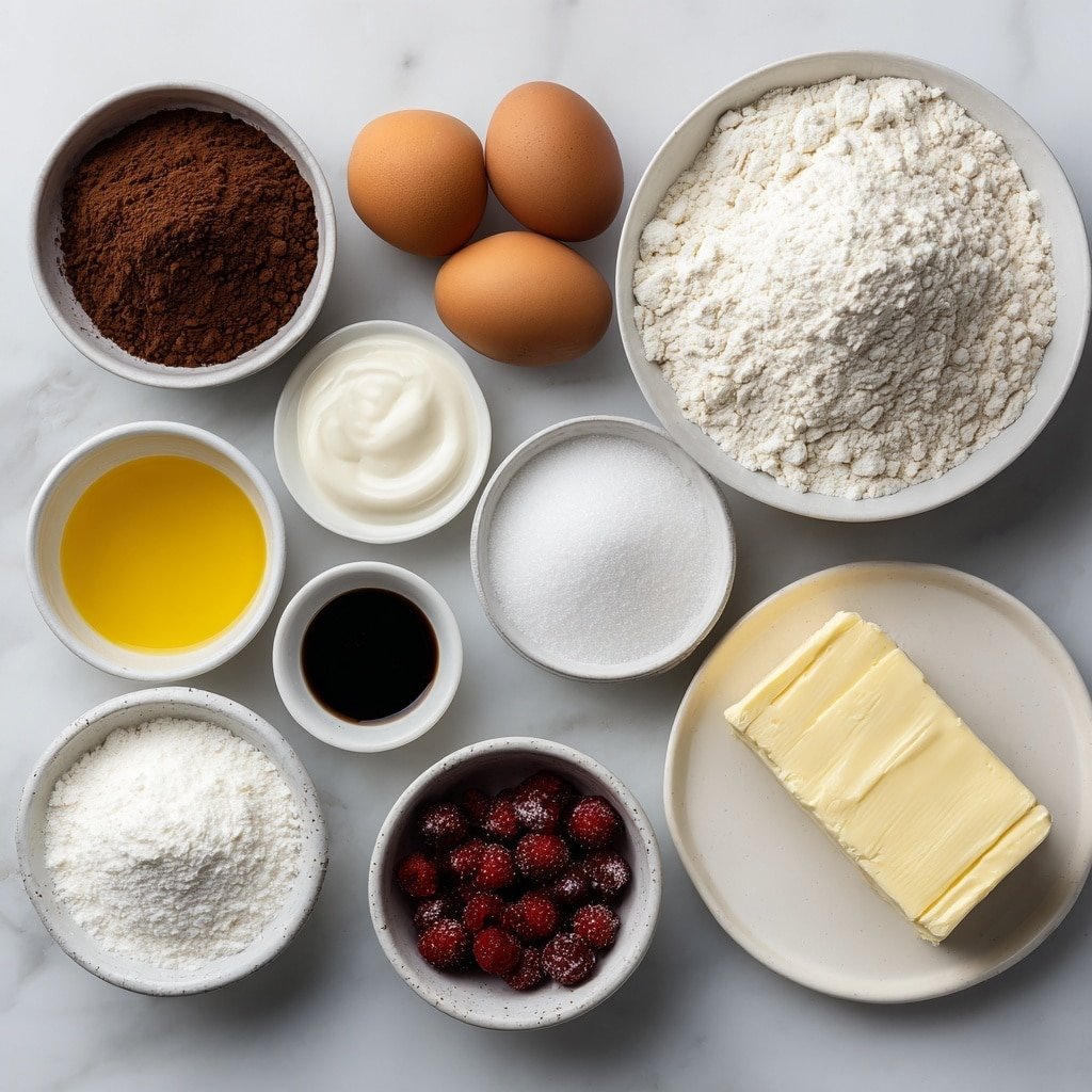 Pink Velvet Cupcakes with Cream Cheese Frosting Recipe - Ingredients Image — Pink Velvet Cupcakes with Cream Cheese Frosting, pink velvet cupcake recipe, easy pink velvet cupcakes, homemade pink cupcakes, cream cheese frosting dessert