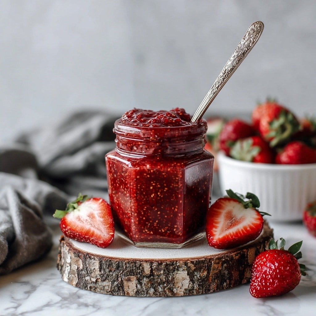 Strawberry Chia Jam Recipe - Article Image 1 — Strawberry Chia Jam, homemade strawberry jam, healthy chia seed jam, quick fruit preserves, easy homemade jam