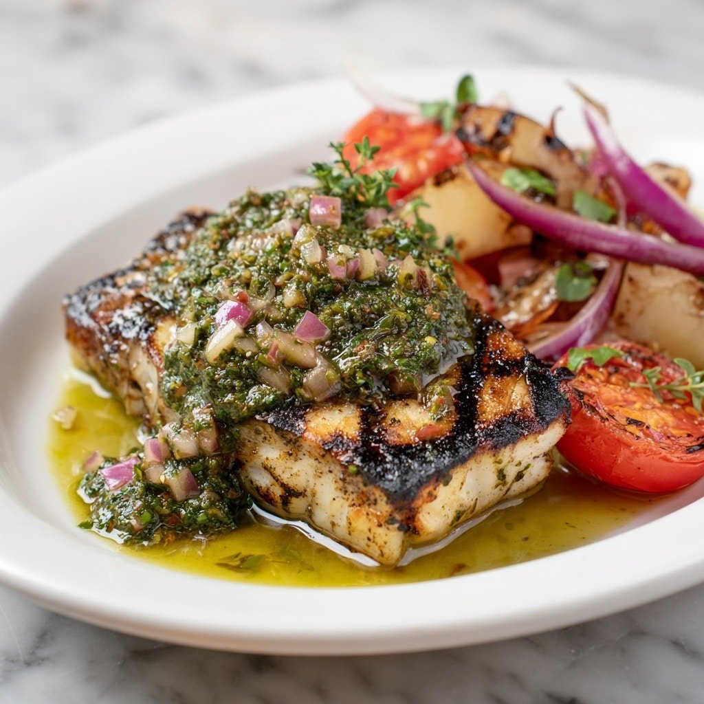 Grilled Fish with Chimichurri Sauce Recipe - Article Image 1 — Grilled Fish with Chimichurri, grilled fish chimichurri sauce, healthy grilled fish recipe, easy fish dinner idea, flavorful fish with chimichurri
