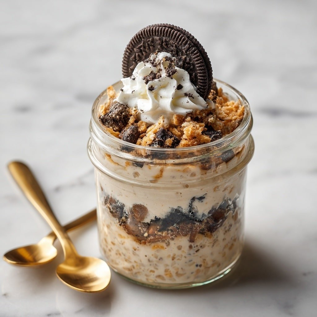 Oreo Overnight Oats with Chocolate Cookies Recipe - Article Image 2 — Oreo Overnight Oats, Oreo Overnight Oats with Chocolate Cookies, chocolate breakfast recipes, overnight oats ideas, easy healthy breakfast