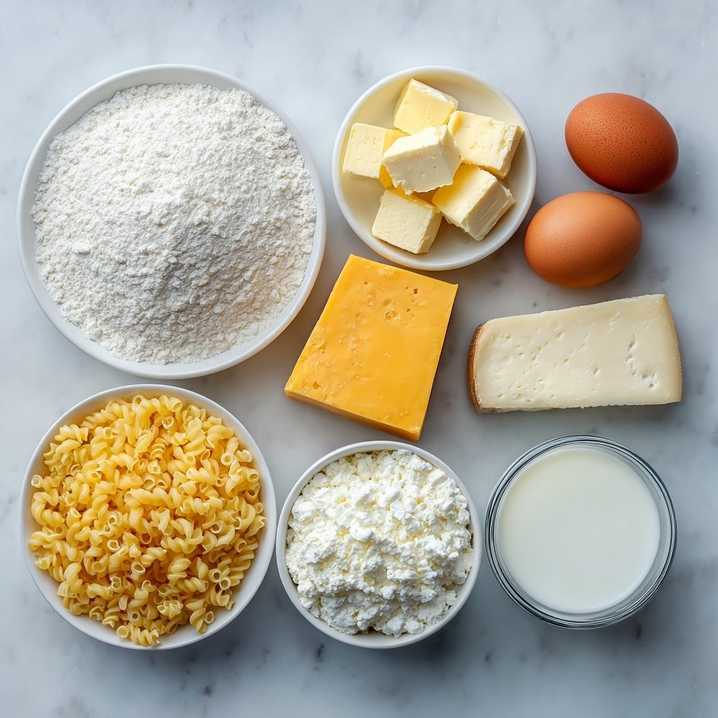 Truffle Mac and Cheese Waffle Sandwich Recipe - Ingredients Image — Truffle Mac and Cheese Waffle Sandwich, gourmet cheesy waffle sandwich, luxurious mac and cheese ideas, savory waffle recipes, easy truffle cheese sandwich